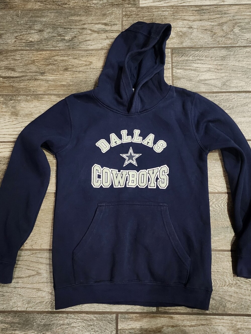 NFL Dallas Cowboys Hoodie Youth Large Navy Blue with White 'DALLAS COWBOYS'